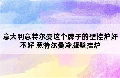 意大利意特尔曼这个牌子的壁挂炉好不好 意特尔曼冷凝壁挂炉